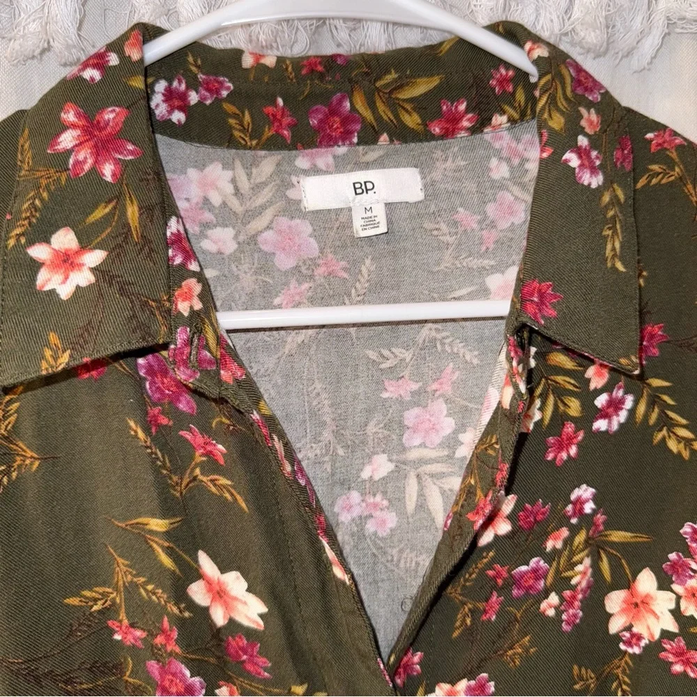 BP Floral Olive Midi Dress - Picture 4 of 8